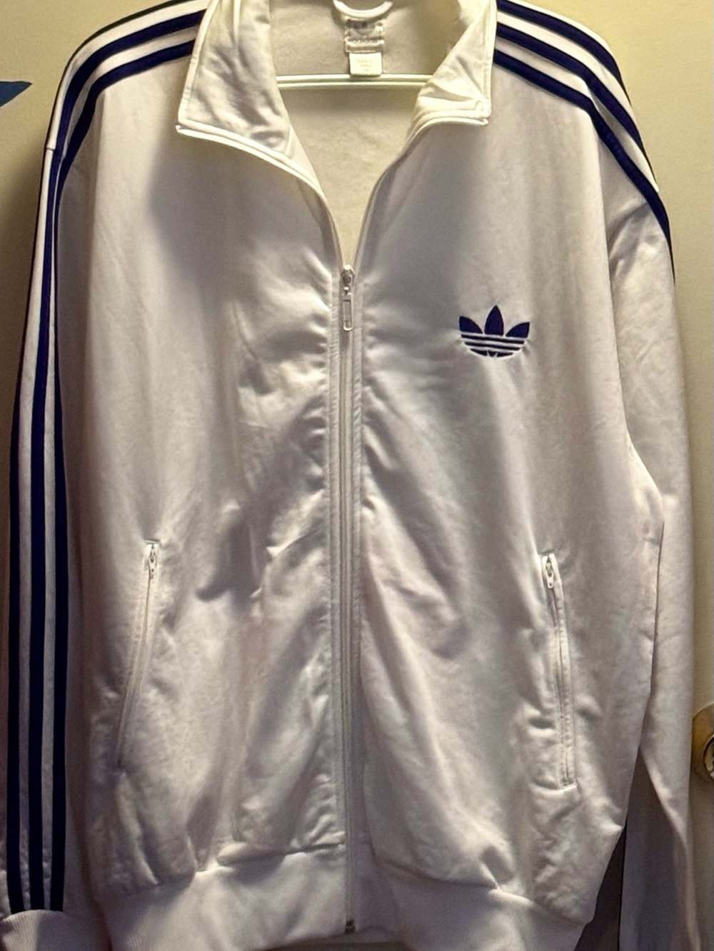 Adidas Original Men’s White and purple Track Jacket size XL
